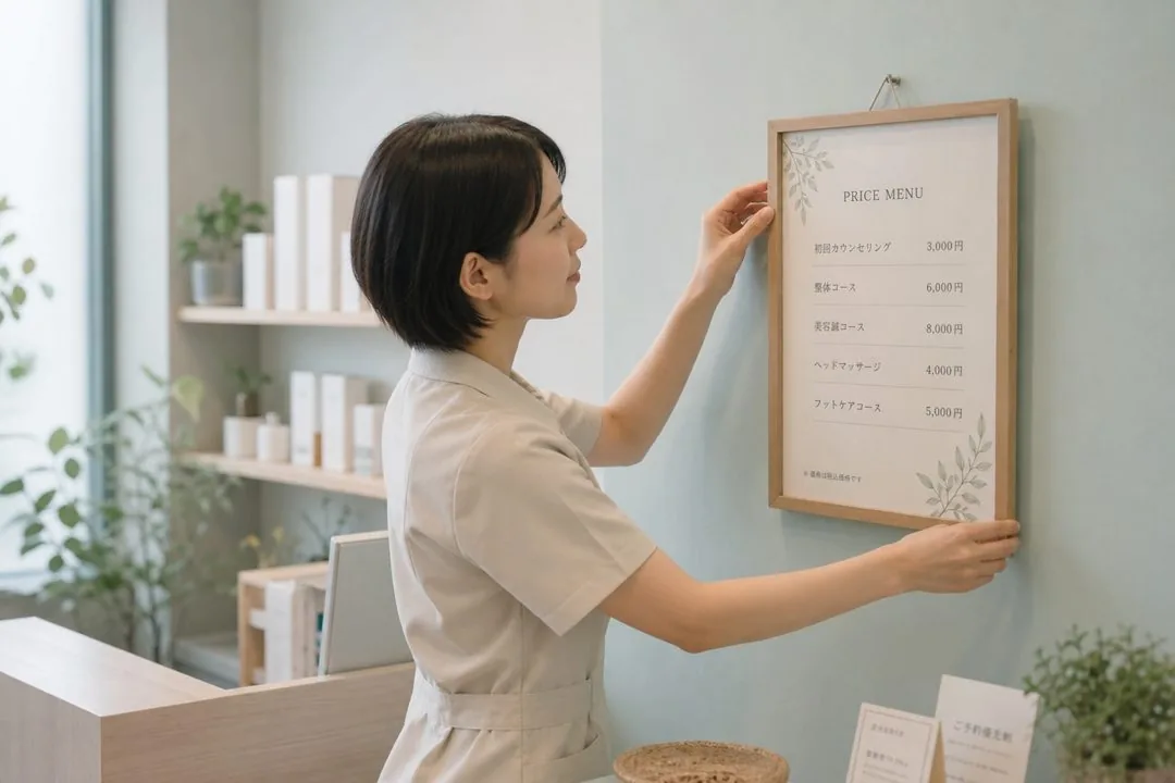 店内料金表掲示の運用|エステサロン向け