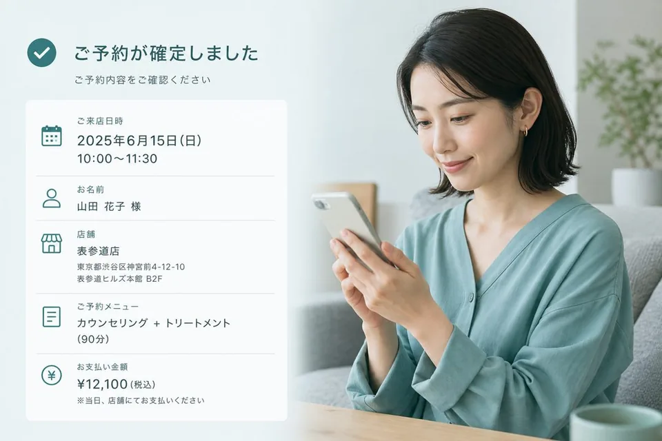 予約完了直後に送る