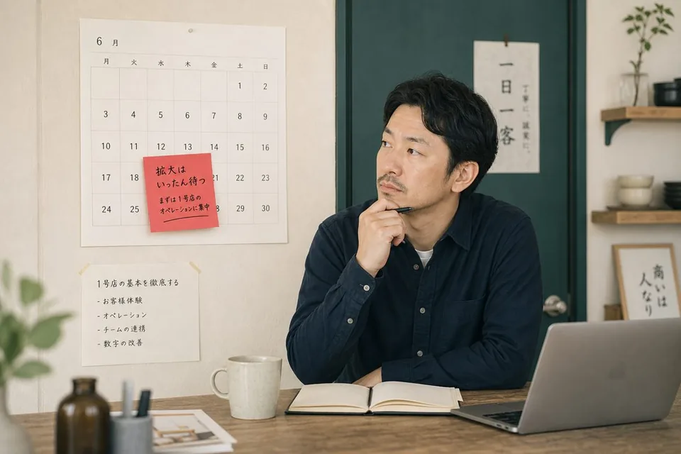 出店を延期するサイン