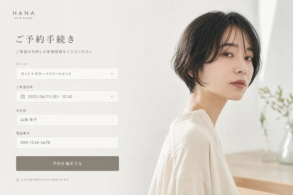 予約ページに載せる情報
