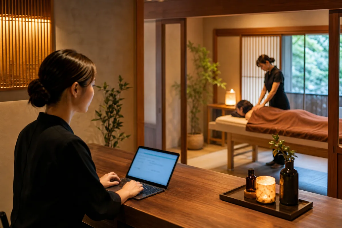リラクゼーションの法人来店ログ、請求と実績を揃える