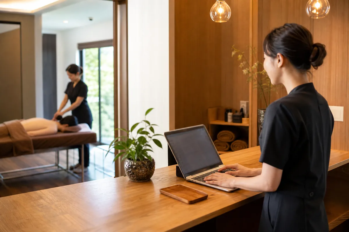 マッサージ店の友人割、同時枠と会計を崩さない