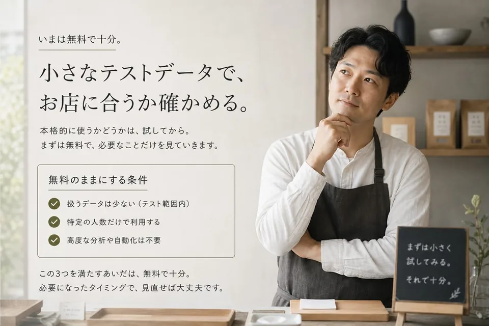 「無料で十分」と判断してよい条件